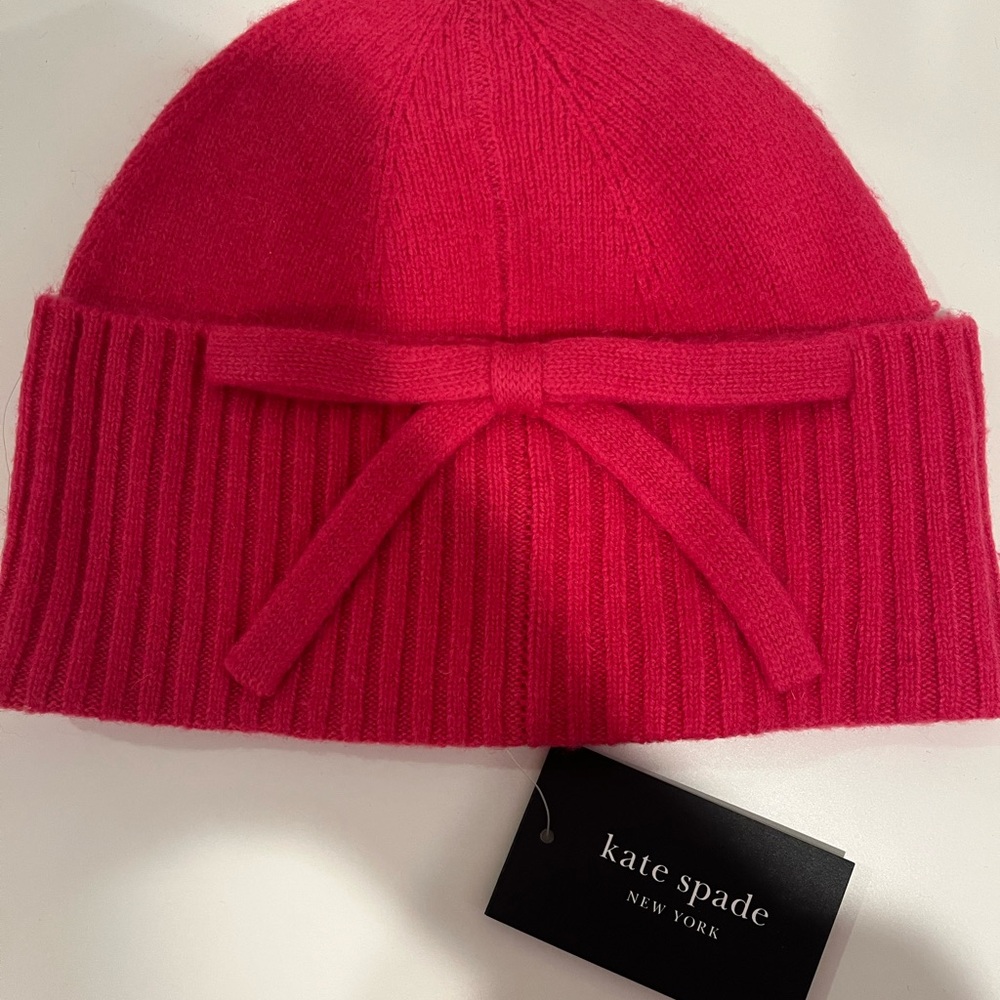 Kate Spade Pink Knit Hat with Bow